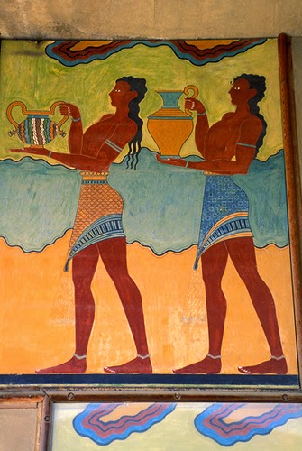Minoan painting of servants at Knossos